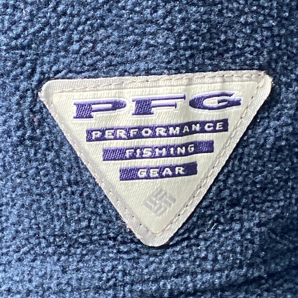 Columbia PFG Performance Fishing Gear Fleece Navy Blue Pullover Men's Size Large - Picture 6 of 12